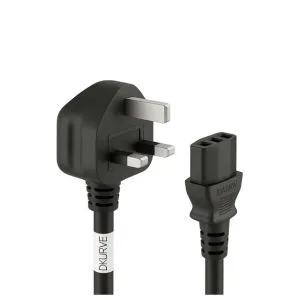 DKURVE® Desktop Power Cable Kettle Lead – UK Plug to C13 | 250V 13A Heavy-Duty Cord (1.8m / 3m / 5m / 10m)