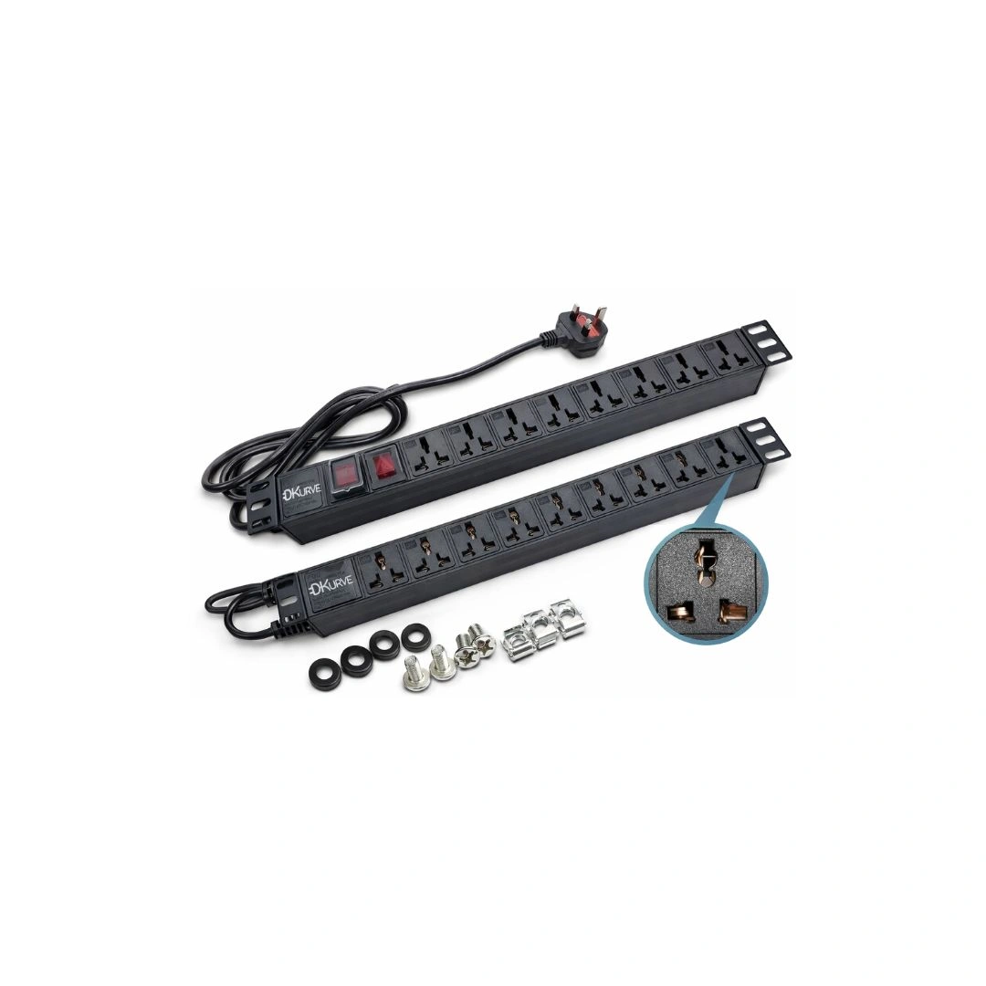 DKURVE® 8-Way Universal Rack PDU – 19″ Horizontal